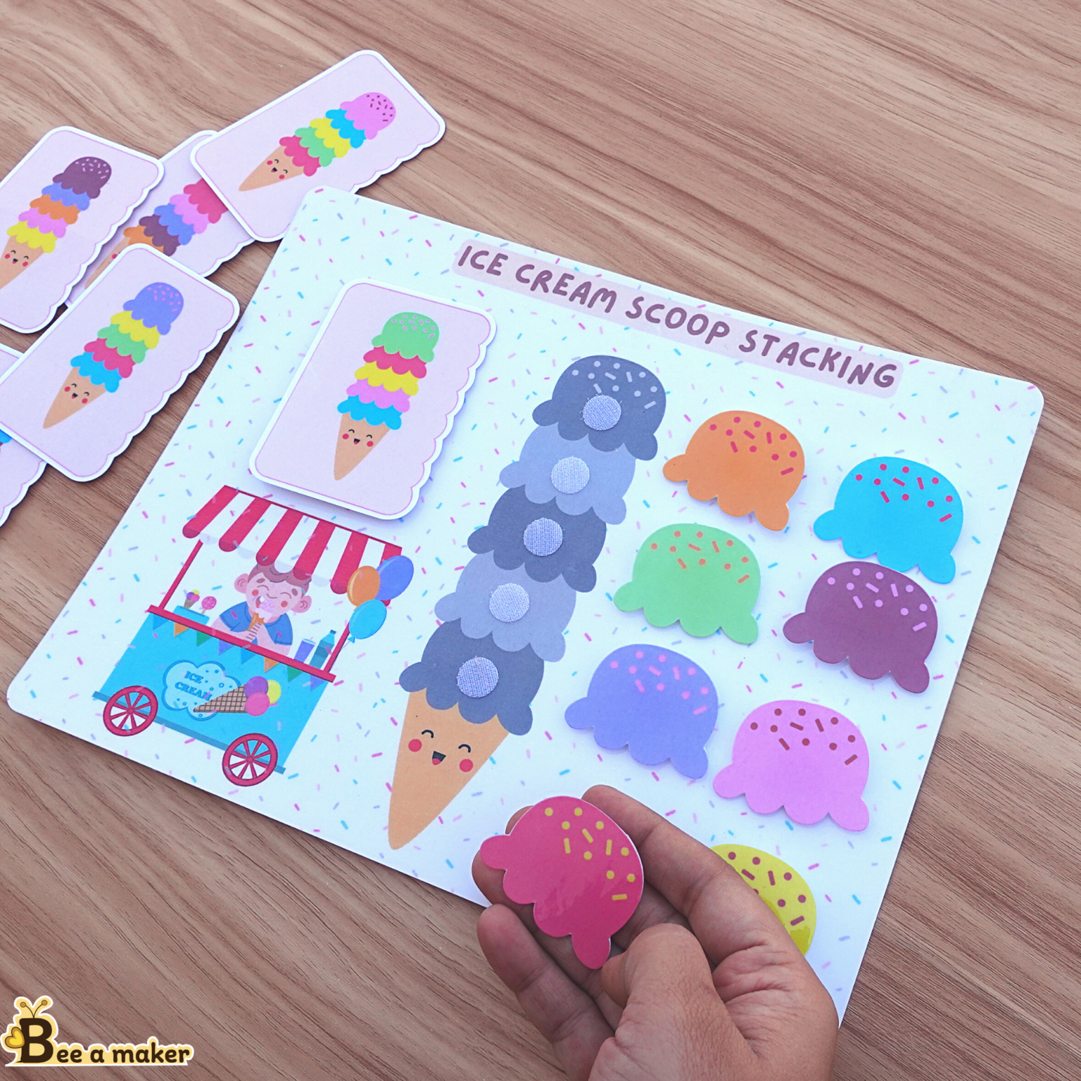 Stacking Ice Bags Pattern Ice Cream Scoop Stacking Pattern PDF - bee.a.maker